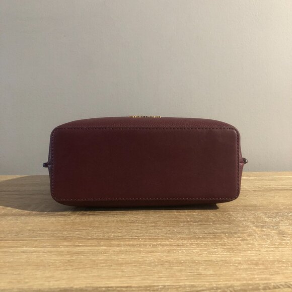 Michael Kors Emilia Small Pebbled Leather Satchel in Oxblood Crossbody Bag - Picture 9 of 13